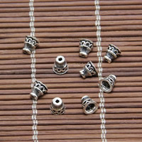 Thaiföld Ezüst gyöngy Caps, Kúp, 5x4.50mm, Lyuk:Kb 1mm, 120PC-k/Lot, Által értékesített Lot