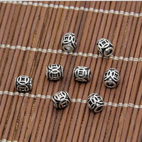 Thailand Sterling Silver Large Hole Bead, Drum, 6x5mm, Hole:Approx 3mm, 80PCs/Lot, Sold By Lot