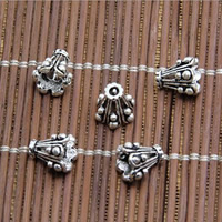 Thaiföld Ezüst gyöngy Caps, Kúp, üreges, 8.50x7.50mm, Lyuk:Kb 2mm, 30PC-k/Lot, Által értékesített Lot