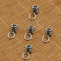 Thailand Sterling Silver Bail Bead, Flower, hollow, 5x5.50mm, Hole:Approx 5mm,5mm, 60PCs/Lot, Sold By Lot