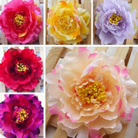 Hair Accessories DIY Findings, Spun Silk, with PE Foam, Flower, mixed colors, 110mm, 50PCs/Lot, Sold By Lot