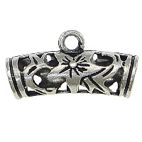 Tibetan Style Bail Beads, Tube, antique silver color plated, hollow, nickel, lead & cadmium free, 21.50x10x7mm, Hole:Approx 2mm, 5mm, 200PCs/Lot, Sold By Lot