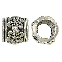 Tibetan Style Large Hole Bead, Column, antique silver color plated, nickel, lead & cadmium free, 10x9.50mm, Hole:Approx 6mm, 200PCs/Lot, Sold By Lot