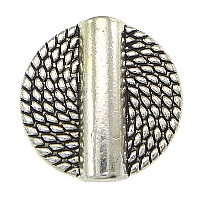 Zinc Alloy Jewelry Beads Flat Round antique silver color plated nickel lead & cadmium free Approx 1.5mm Sold By Lot