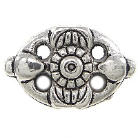 Tibetan Style Jewelry Beads, Flat Oval, antique silver color plated, nickel, lead & cadmium free, 12x7.30x3mm, Hole:Approx 1mm, 1000PCs/Lot, Sold By Lot