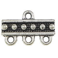 Zinc Alloy Connector Bar antique silver color plated 1/3 loop nickel lead & cadmium free Approx 2mm Sold By Lot
