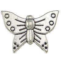 Tibetan Style Animal Beads, Butterfly, antique silver color plated, nickel, lead & cadmium free, 16x12x3mm, Hole:Approx 1mm, 300PCs/Lot, Sold By Lot