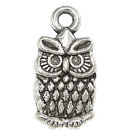 Zinc Alloy Animal Pendants Owl antique silver color plated nickel lead & cadmium free Approx 1.5mm Sold By Lot