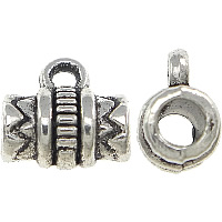Tibetan Style Bail Beads, Column, antique silver color plated, nickel, lead & cadmium free, 8x8x5.50mm, Hole:Approx 1mm, 3mm, 100PCs/Lot, Sold By Lot