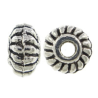 Zinc Alloy Jewelry Beads Rondelle antique silver color plated nickel lead & cadmium free Approx 1.5mm Sold By Lot
