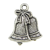 Tibetan Style Christmas Pendants, Christmas Bell, antique silver color plated, Christmas jewelry, nickel, lead & cadmium free, 17.50x22x3.50mm, Hole:Approx 2mm, 200PCs/Lot, Sold By Lot