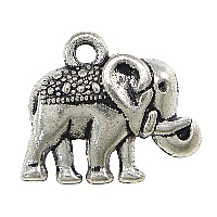 Zinc Alloy Pendant Rhinestone Setting Elephant antique silver color plated nickel lead & cadmium free Approx 2mm Inner Approx 1mm Sold By Lot