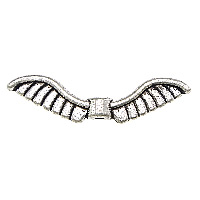 Tibetan Style Jewelry Beads, Wing Shape, antique silver color plated, nickel, lead & cadmium free, 26x7x2mm, Hole:Approx 1mm, 300PCs/Lot, Sold By Lot