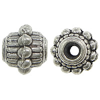 Zinc Alloy Jewelry Beads Oval antique silver color plated nickel lead & cadmium free Approx 2mm Sold By Lot