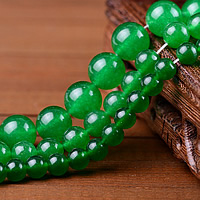 Green Calcedony Beads Round Sold By Lot