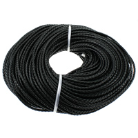 Kohud Cord, svart, 5mm, 100varv/Lot, Säljs av Lot