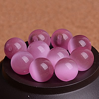Cats Eye Jewelry Beads Round pink Grade AAAAA Sold By Lot