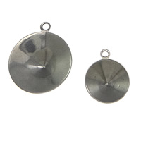 Stainless Steel Pendant Setting 304 Stainless Steel & rivoli back original color Approx 0.8mm Sold By Lot