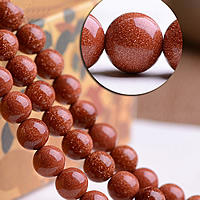 Goldstone Beads, Ronde, verschillende grootte voor keus, Verkocht door Lot