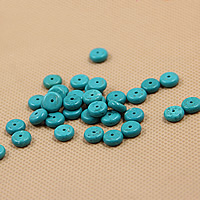 Natural Turquoise Beads Flat Round turquoise blue Sold By Lot
