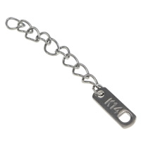 Stainless Steel Extender Chain, original color, 4.5x3.5x0.5mm, 11x3.5x1mm, Length:Approx 1.5 Inch, 500Strands/Lot, Sold By Lot