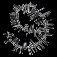 Natürliche klare Quarz Perlen, Klarer Quarz, Klumpen, 2-4x22-42x4-5mm, Bohrung:ca. 1mm, ca. 105PCs/Strang, verkauft per ca. 16.5 ZollInch Strang