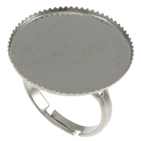 Латунная основа-гнездо для кольца, Латунь, Плоская круглая форма, Платиновое покрытие платиновым цвет, не содержит никель, свинец, 17mm, внутренний диаметр:Приблизительно 16mm, размер:7, 100ПК/Лот, продается Лот