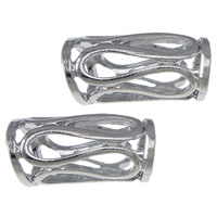Zinc Alloy Curved Tube Beads platinum color plated hollow nickel lead & cadmium free Approx 7mm Sold By Lot