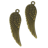 Wing Shaped Tibetan Style Pendants, antique bronze color plated, nickel, lead & cadmium free, 9x30x1mm, Hole:Approx 1mm, 100PCs/Lot, Sold By Lot