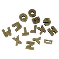 Tibetan Style, Letter, antique bronze color plated, different styles for choice, nickel, lead & cadmium free, Hole:Approx 2x7mm, 100PCs/Lot, Sold By Lot