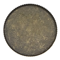 Messing Broche Fund, Flad Rund, antik bronze farve forgyldt, nikkel, bly & cadmium fri, 26x6mm, Indvendig diameter:Ca. 25mm, 100pc'er/Lot, Solgt af Lot