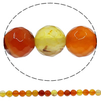 Two Tone Agate Beads, Round, faceted, 8mm, Hole:Approx 1mm, Length:Approx 15 Inch, 10Strands/Lot, Approx 48PCs/Strand, Sold By Lot