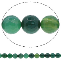 Natürliche grüne Achat Perlen, Grüner Achat, rund, verschiedene Größen vorhanden & facettierte, Bohrung:ca. 1mm, Länge:ca. 15 ZollInch, verkauft von Menge