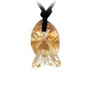 Collar de cadena suéter de cristal Swarovski Element, con cordón de nylon, Pez, Champán Dorado, 1.8x1cm, Vendido para aproximado 33 Inch Sarta