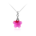 CRYSTALLIZED™, with Alloy, Flower, platinum plated, Rose, 2.3x1.1cm, Hole:Approx 3-5mm, Sold By PC