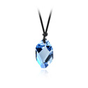 Element van de CRYSTALLIZED™ Crystal trui Chain Necklace, met Gewaxt katoenen koord, Aquamarijn, 2.3x1.4cm, Per verkocht Ca 25 Strand