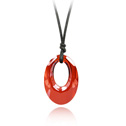 Element van de CRYSTALLIZED™ Crystal trui Chain Necklace, met Gewaxt katoenen koord, Crystal Red Magma, 2.7x1.8cm, Per verkocht Ca 31.5 inch Strand