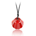 Collier en cristal de CRYSTALLIZED™ Element, avec corde en nylon, coquille, Cristal Magma rouge, 1.5x1.5cm, Vendu par Environ 27.5 pouce brin
