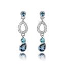 CRYSTALLIZED™ Element Crystal Earring with Zinc Alloy Teardrop platinum plated with rhinestone Montana Sold By Pair