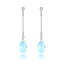 CRYSTALLIZED™ Element Crystal Earring with Zinc Alloy platinum plated Aquamarine Sold By Pair