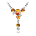 Element van de CRYSTALLIZED™ Crystal trui Chain Necklace, met Zinc Alloy, geplatineerd, Topaas, 3x4.9cm, Per verkocht Ca 23.5 inch Strand