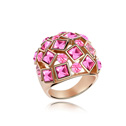 Elemento Cristal CRYSTALLIZED™ Ring Finger, with liga de zinco, rosa real banhada a ouro, rosa, 2.4cm, tamanho:6-9, vendido por PC