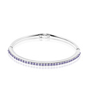 Bijoux de bracelet en alliage de zinc, Plaqué de platine, avec les strass autrichiens, 5.8x46cm, Diamètre intérieur:Environ 58mm, Longueur:Environ 7 pouce, Vendu par PC