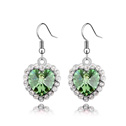 CRYSTALLIZED™ Element Crystal Earring Zinc Alloy with CRYSTALLIZED™ Heart platinum plated olive Sold By Pair