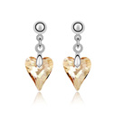CRYSTALLIZED™ Element Crystal Earring Heart platinum plated Crystal Golden Shadow Sold By Pair