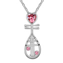 CRYSTALLIZED™ Element Crystal Necklace with Zinc Alloy Musical Instrument platinum plated Rose Sold Per Approx 17-20 Inch Strand