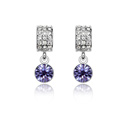 CRYSTALLIZED™ Element Crystal Earring with Zinc Alloy platinum plated Tanzanite Sold By Pair
