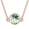 CRYSTALLIZED™ Element Crystal Necklace with Zinc Alloy with 6cm extender chain Flat Round real gold plated Chrysolite Sold Per Approx 15.5 Inch Strand