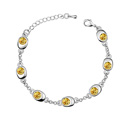 Zinc Alloy with Austrian Crystal with 4cm extender chain platinum plated golden yellow 1.5cm Sold Per Approx 6 Inch Strand