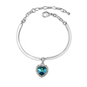 CRYSTALLIZED™ with Zinc Alloy with 4cm extender chain Heart platinum plated Indicolite 1.5cm Sold Per Approx 6 Inch Strand